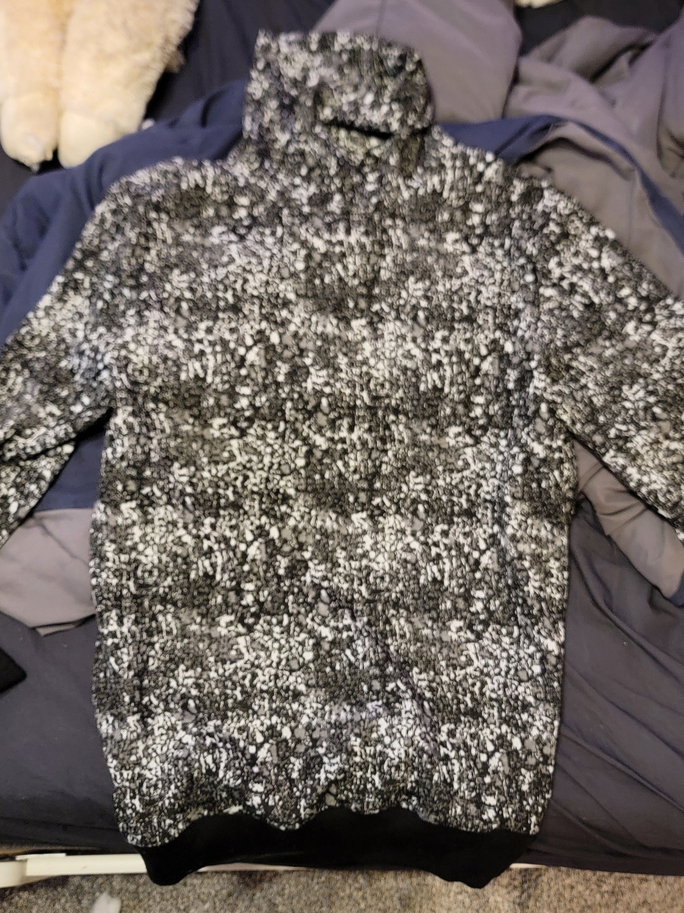 Paisley & Gray Black and White Marled Turtleneck Sweater